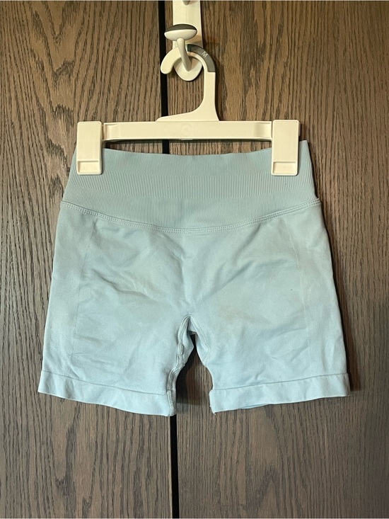 ALO Yoga Pants - ALO Yoga Light Blue High-Waist Bike Shorts